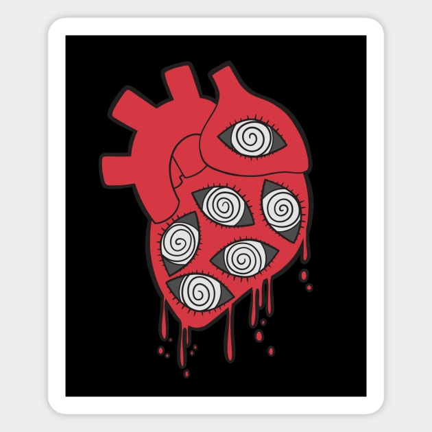 Dripping Eye Heart Magnet by insomniaticRabbit